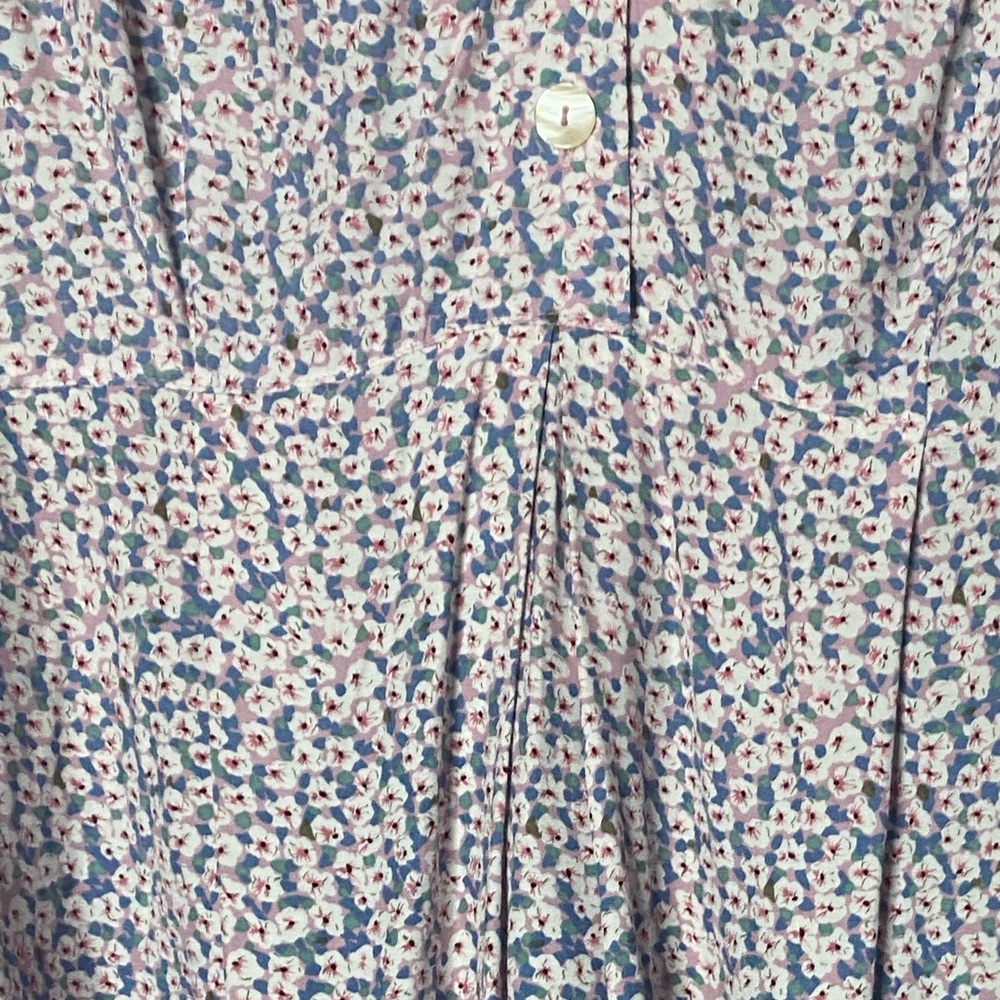 NWT Karin Stevens 90s Floral Maxi Dress 14 Gunne Sax Style Dusty Rose&Periwinkle - Picture 16 of 16